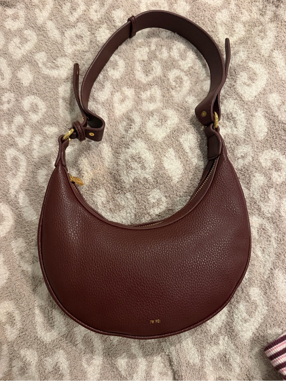 JW PEI Aubrey Crescent Shoulder Bag in Burgundy